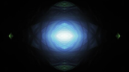 Wall Mural - iridescent blue-hued fractal wormhole conduit
