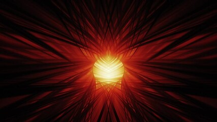 Wall Mural - luminescent red-hued tunnel featuring a fractal wormhole