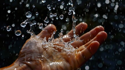 Poster - Water Droplets on the Hand