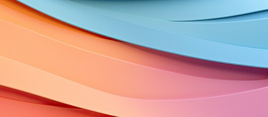 Leinwandbilder - Minimal geometric shapes and lines in various pastel colors create an abstract colored paper texture background providing ample copy space for an image