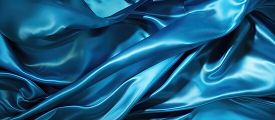 Aufkleber - An abstract blue background featuring a textured shiny and monochrome surface of crumpled and creased iridescent metal foil providing a copy space image