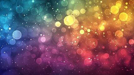 Wall Mural - Vibrant bokeh lights - A spectrum of soft glowing circles creating a dreamy backdrop for celebrations and creative projects
