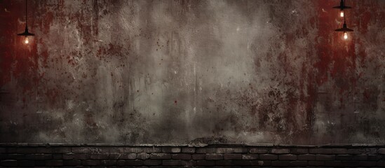 A fragment of an old building s facade creates a dark red grunge background with a vignette making it an ideal template for Christmas Valentine s Day and interior design posters and banners The image