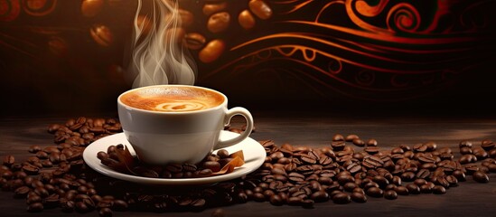 Aufkleber - Craft production of coffee and the ritual of coffee consumption are depicted in this ready photo content perfect for advertising purposes The copy space image showcases the intricate process of creat