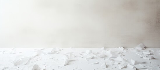 Leinwandbilder - There is a paper that has been torn on a white background with copy space for text input The paper is on the floor and it appears to be recyclable