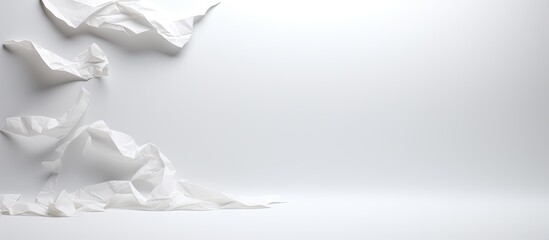 Leinwandbilder - There is a paper that has been torn on a white background with copy space for text input The paper is on the floor and it appears to be recyclable