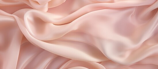 Aufkleber - Soft crumpled pink silk fabric with a pastel beige color serving as a beautiful background for a wedding There is ample copy space in the image