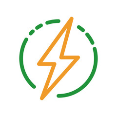 Wall Mural - lightning icon. lightning icon, logo design in flat design. vector illustration. power symbol