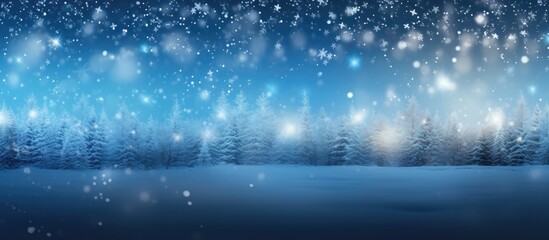 Poster - Winter season with a Christmas and New Year holidays backdrop featuring a glittering lights backdrop There is also ample space for adding text