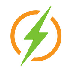 Poster - Lightning icon. Lightning icon, logo design in flat design. Vector illustration. Power symbol