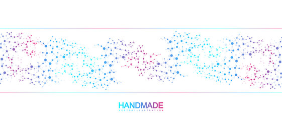 Canvas Print - structure molecule and communication. dna, atom, neurons. scientific concept for your design. connec