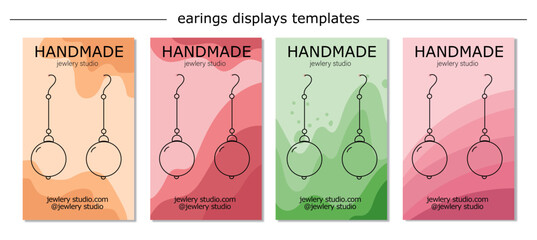 Jewelry display card vector template for printing. 