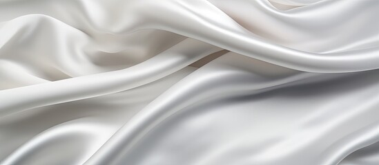Aufkleber - Smooth and soft white satin fabric creates an elegant and stylish backdrop The silky texture of the cloth adds to the beauty of this empty copy space image