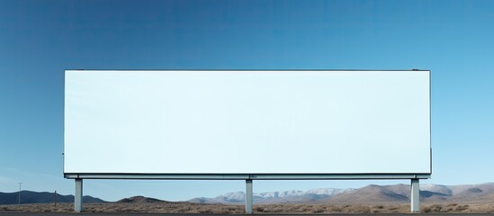 Fototapete - A massive billboard dominates the sky its vacant area inviting the addition of text or images amidst the vast backdrop of blue 116 characters. Creative banner. Copyspace image