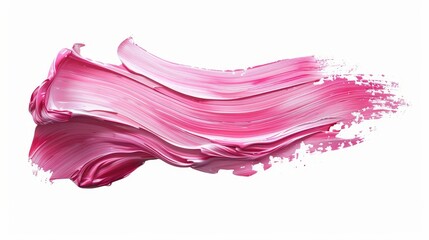 A pink brush stroke with a white background