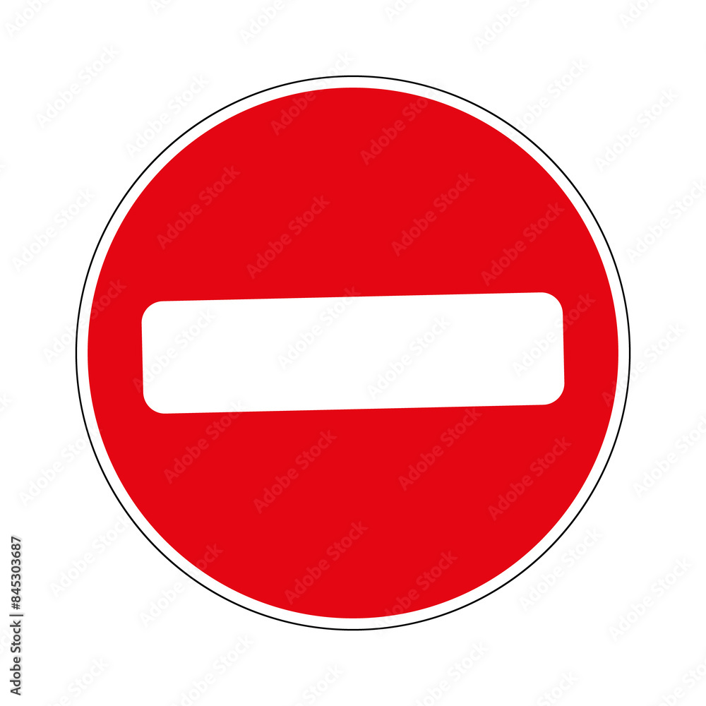 Road sign prohibited entry. A section of road on which vehicles are ...