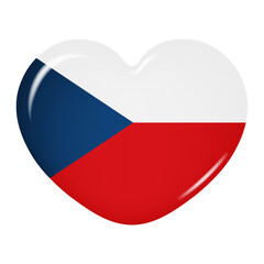 Wall Mural - Heart icon in the colors of the flag of the Czech Republic, isolated on a transparent background. Vector illustration