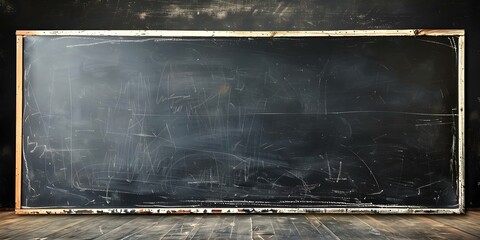 Wall Mural - Distressed grunge wall with plain blackboard and white border perfect for writing or drawing. Concept Grunge Wall, Blackboard, Writing, Drawing, Distressed Texture