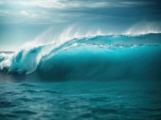 Poster - Abstract water ocean wave blue aqua teal texture Blue background