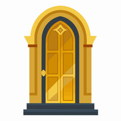 Wall Mural - illustration of a golden door