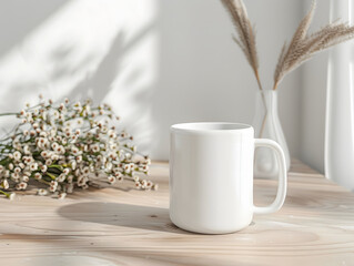 Wall Mural - Blank mug mock-up with isolated background