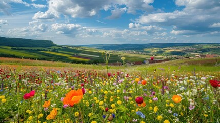 Wall Mural - Colorful wild flowers in the Champagne region