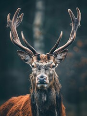 A majestic deer with large eyes gazing directly into the lens