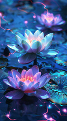 Wall Mural - lotus flower, close up of a lotus flower, water lily flower

