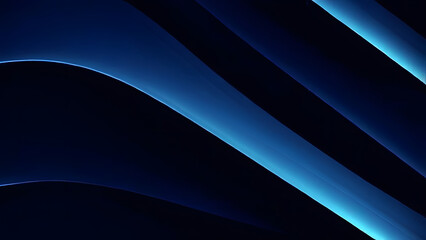 Wall Mural - Abstract blue waves gradient design on a black background