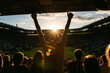 © ink drop - Silhouette of cheering tennis fans celebrating at a tennis match