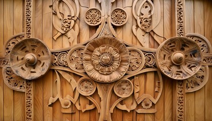 Wall Mural - door in the garden, wallpaper church of st john the baptist, close up of wood texture, wood texture background,  shot showcasing a wooden wall adorned and detailed pattern of wood grains and textures