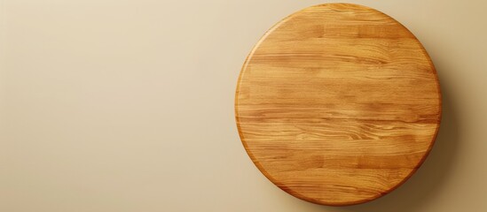 Wall Mural - Top-down view of an empty wooden table on a plain background with clipping path