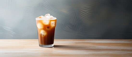 Aufkleber - iced coffee on the table. Creative banner. Copyspace image