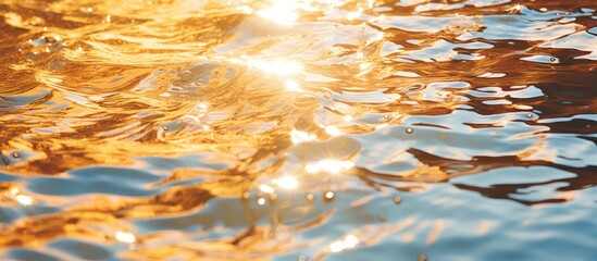 Poster - Patterned gold surface water in the pool. Creative banner. Copyspace image