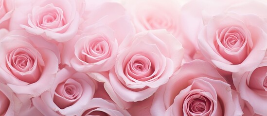 Aufkleber - Light pink roses close up. Creative banner. Copyspace image