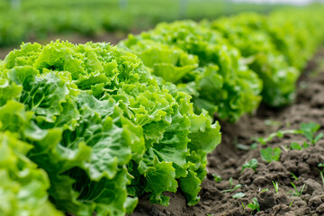 green lettuce in the garden