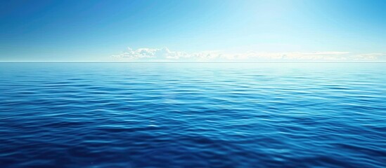 Blue sea and clear sky with empty space for text.
