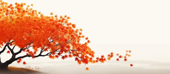 Poster - Maple tree with autumn leaves. Creative banner. Copyspace image