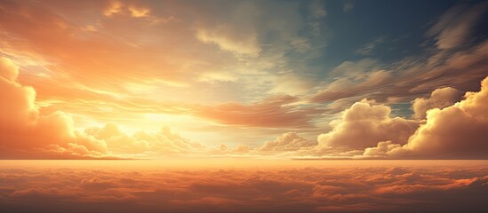 Aufkleber - Evening sun light and cloudy. Creative banner. Copyspace image