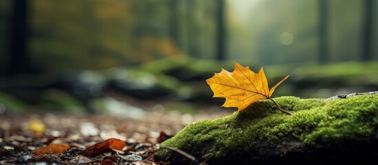 Poster - macro leaf nature. Creative banner. Copyspace image