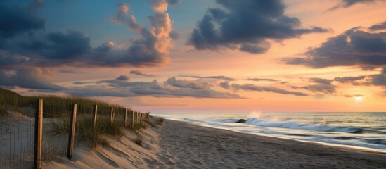 Poster - Beach sunset in the hamptons summertime. Creative banner. Copyspace image