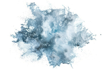 Dynamic water explosion effect, isolated on a white background