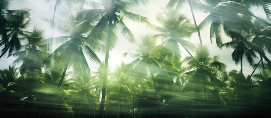 Poster - Blur photo of coconut trees Coconut nucifera. Creative banner. Copyspace image