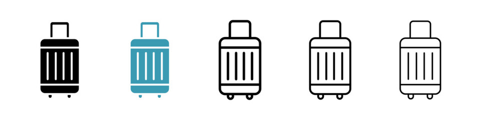 Luggage line icon set. travel trip suitcase line icon. Luggage bag icon for UI designs.