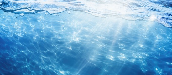 Aufkleber - Closeup blur abstract of surface blue water Abstract of surface blue water reflected with sunlight for background Top view of blue water Water splashed use for graphic art. Creative banner