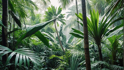 Wall Mural - creative layout of colorful palm leaves on a white background in the rays of the sun, with shadows. 