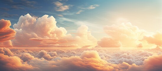 amazing cloudscape on the sky at afternoon time. creative banner. copyspace image