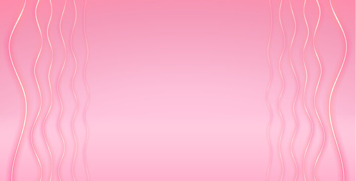 Empty Abstract Wavy Light Pink Neon Background. Vector clip art for your romatic project design.
