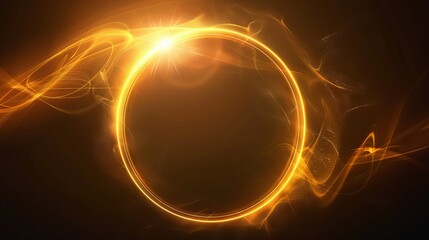 Canvas Print - An abstract golden light circle effect.