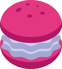 Poster - Pink macaron with blueberry cream filling is making your mouth water